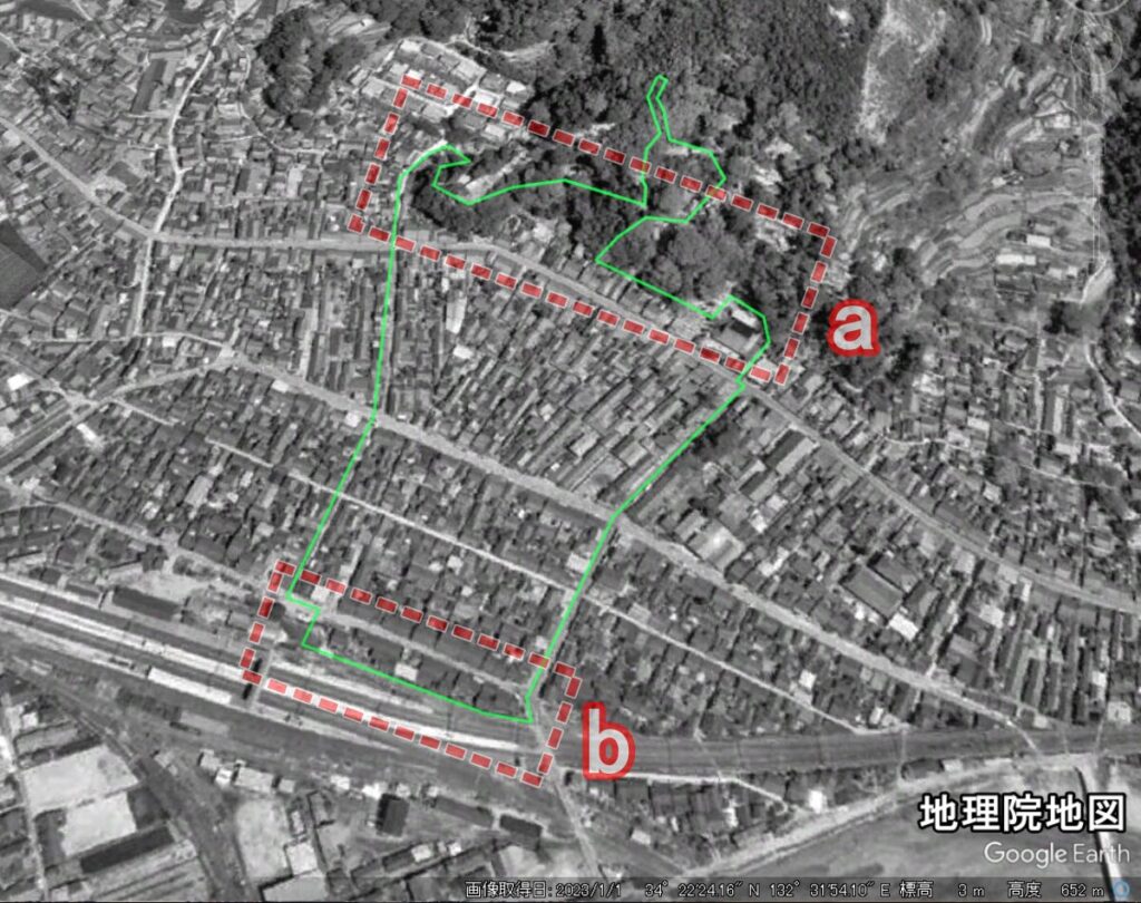 海田町稲荷町　昭和30年代から現在までの偏移