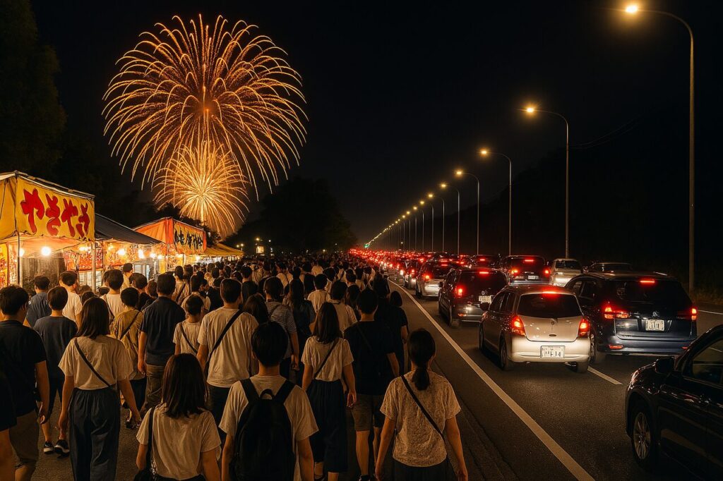 花火大会の混雑